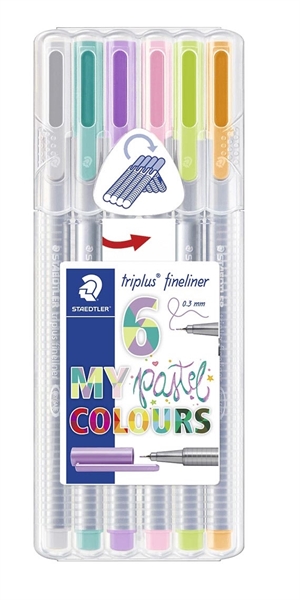 Staedtler Fineliner Triplus 0,3 mm Pastel asortiman (6)